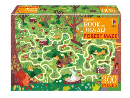Usborne Book and Jigsaw Forest Maze puzzle kniha les bludiste 9781803705064 1