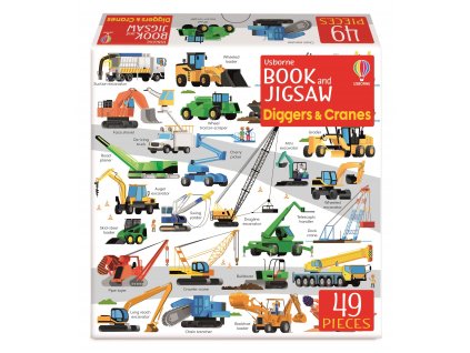 Usborne Book and Jigsaw Diggers and Cranes 1