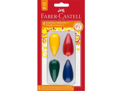 FABER CASTELL Erasable Crayons 3+ ergonomicke voskovky do dlane (4 ks) 1