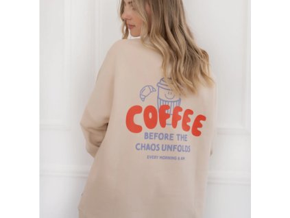 Dámska mikina "Coffee before chaos" - Špeciálna edícia Mini&me