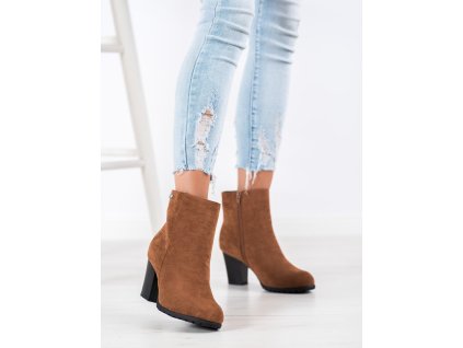 Boty na podpatku hnědé (Velikost 37.5)