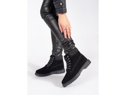 Traperky dámské z přírodní kůže černé (Velikost 37.5)