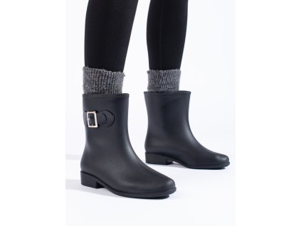 Černé holínky s přezkou (Velikost 37.5)