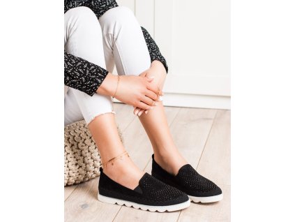 Ažurové slip ony s krystalky (Velikost 37.5)