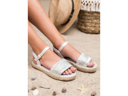 STŘÍBRNÉ SANDÁLY ESPADRILKY (Velikost 35)