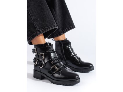 Černé kotníkové boty workery (Velikost 37.5)