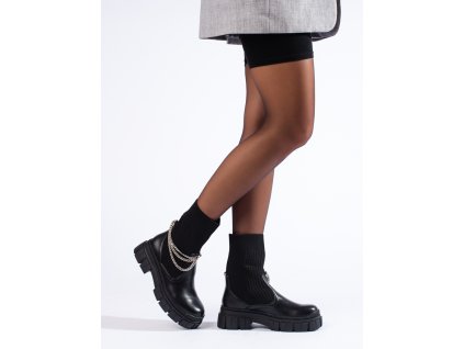 Černé dámské workery s ponožkovým svrškem (Velikost 37.5)