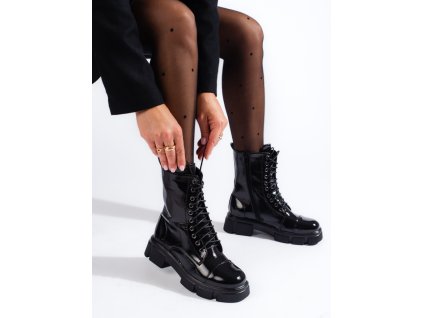 Šněrovací dámské kotníkové boty s vysokým svrškem (Velikost 37.5)