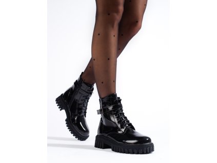 Dámské workery  z lakované eko kůže (Velikost 37.5)