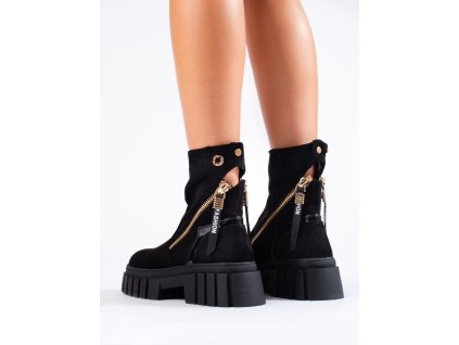 Dámské semišové kotníkové boty na platformě (Velikost 37.5)