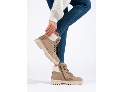 Stylové traperky z eko kůže (Velikost 37.5)