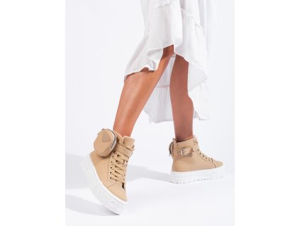 Béžové tenisky na platformě s kapsičkou (Velikost 37.5)