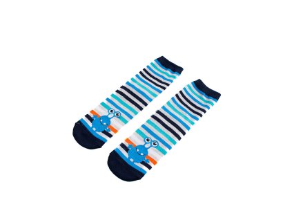 Dětské pruhované ponožky  mimozemšťan (Velikost 19-22)