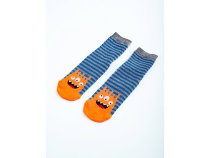 Dětské protiskluzové ponožky  pruhované příšerky (Velikost 19-22)
