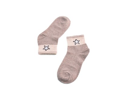 Dětské ponožky  béžové s hvězdou (Velikost 24-27)