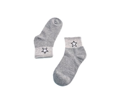 Dětské ponožky  šedé s hvězdou (Velikost 24-27)