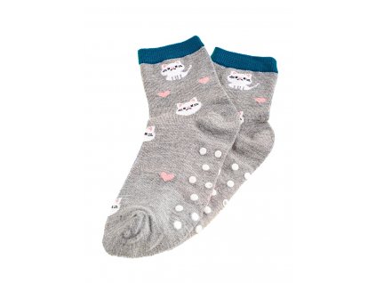 Dětské protiskluzové ponožky Shelovet šedé kočky