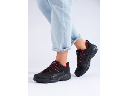 Dámské trekové boty na silné podrážce DK černo-červené (Velikost 37.5)