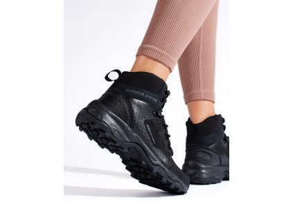 Pohodlné dámské trekové boty s vysokým svrškem DK černé (Velikost 37.5)