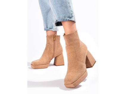 Dámské kotníkové boty na širokém podpatku (Velikost 37.5)