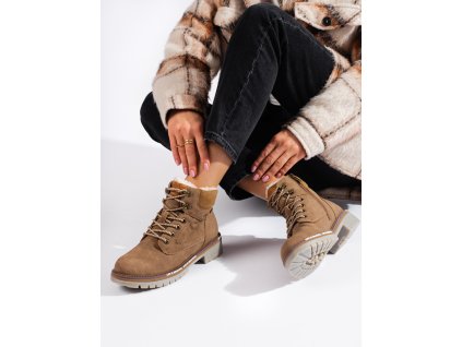 Hnědé dámské traperky (Velikost 37.5)