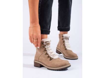 Dámské boty traperky s kožešinou (Velikost 37.5)