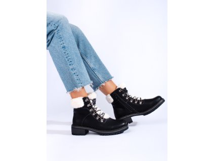 Dámské boty traperky s kožešinou (Velikost 37.5)