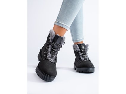 Černé dámské traperky (Velikost 37.5)