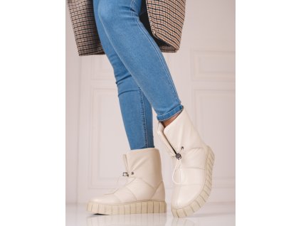 Dámské kožené sněhule  s možností stáhnutí (Velikost 37.5)