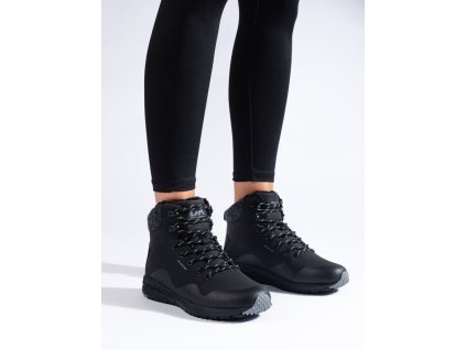 Černé vysoké trekové boty dámské Shelovet se zateplením (Velikost 37.5)