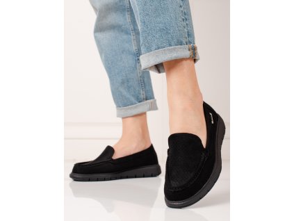 Černé mokasíny dámské  dírkované (Velikost 37.5)