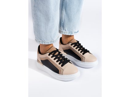 Sneakersy béžové dámské  se třpytkami (Velikost 37.5)