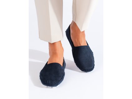 Dámské děrované mokasíny  tmavě modré (Velikost 37.5)