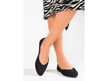 Černé textilní baleríny Vinceza (Velikost 37.5)