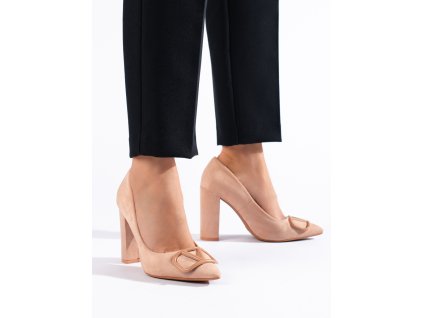 Dámské béžové semišové lodičky Vinceza (Velikost 37.5)