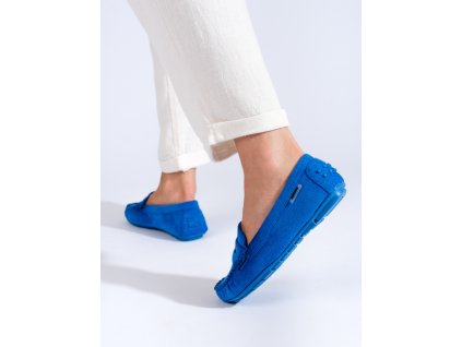 Modré semišové mokasíny (Velikost 37.5)