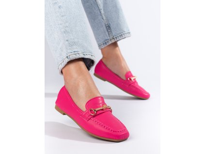 Růžové dámské nazouvací mokasíny (Velikost 37.5)