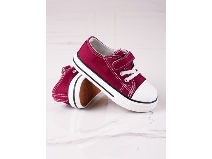 Tenisky chlapecké textilní bordové (Velikost 36)