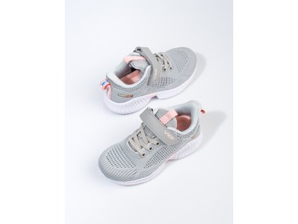 Sneakersy dětské dírkované světlo šedé