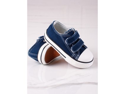 Dětské tenisky na suchý zip tmavě modré (Velikost 36)
