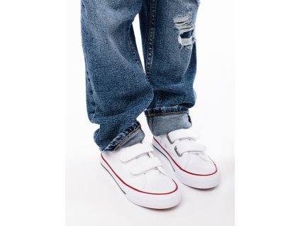 Dětské bílé tenisky na suchý zip (Velikost 36)