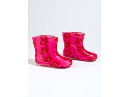 Dívčí růžové holínky se zajíčky (Velikost 23)