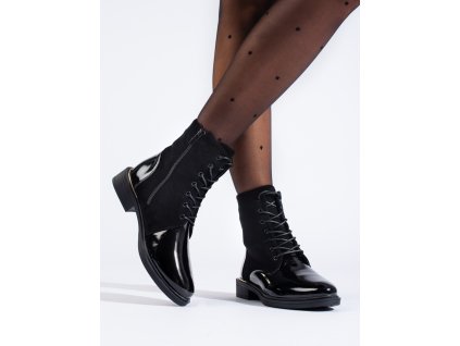 Černé dámské workery na šněrování (Velikost 36)