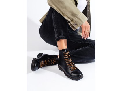 Vázané černé workery dámské Vinceza (Velikost 36)