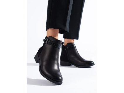 Černé klasické kotníkové dámské boty (Velikost 36)