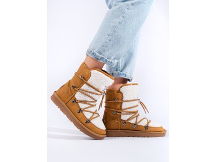 Teplé camelové dámské sněhule (Velikost 37.5)