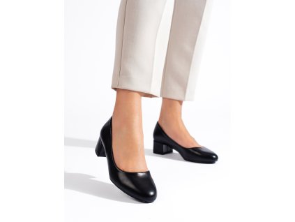 Lodičky dámské na nízkém podpatku černé (Velikost 36)