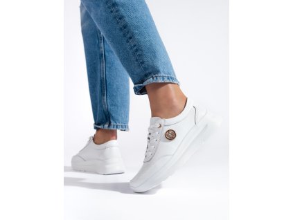 Bílé kožené sportovní boty (Velikost 36)