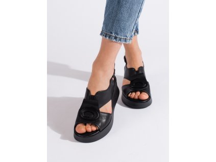Pohodlné dámské sandály černé