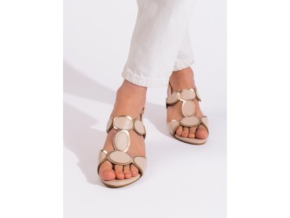 Béžové dámské sandály na sponu